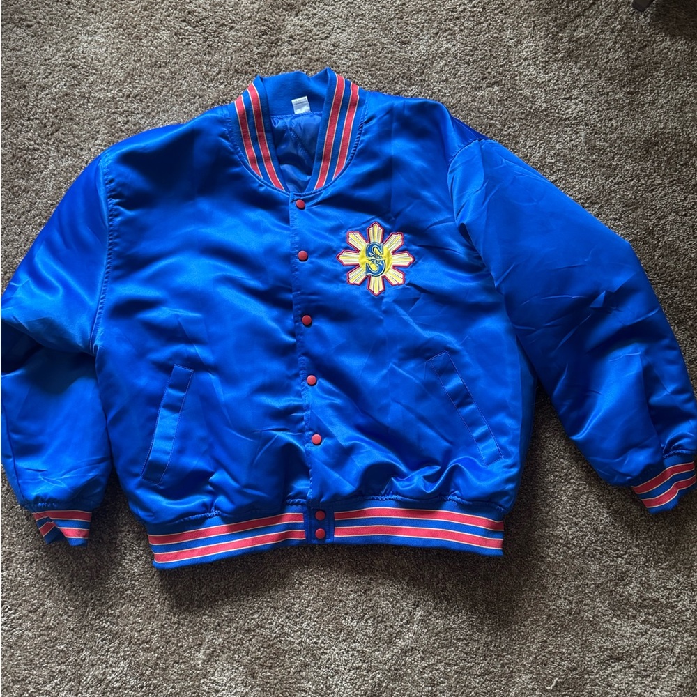 Seattle Mariners Filipino Heritage Night SGA Satin Jacket with Embroidered Patch